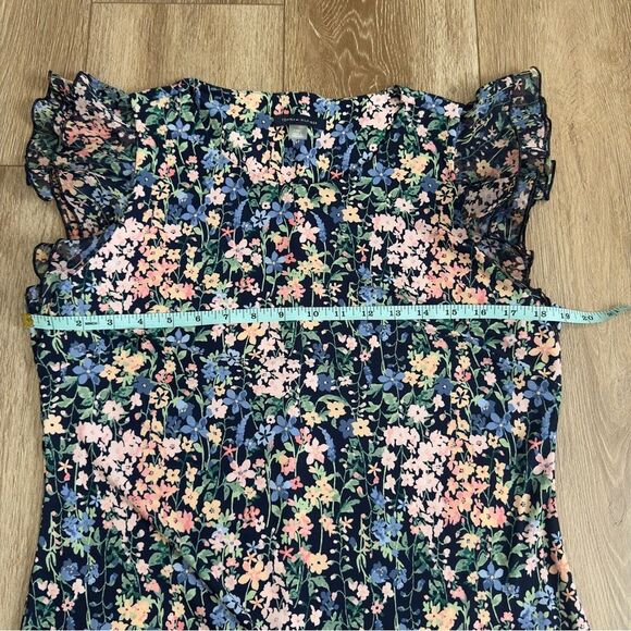 Tommy Hilfiger Size 10 Floral Printed Flutter Sleeve Tiered Ruffle Trim Dress - Picture 11 of 13